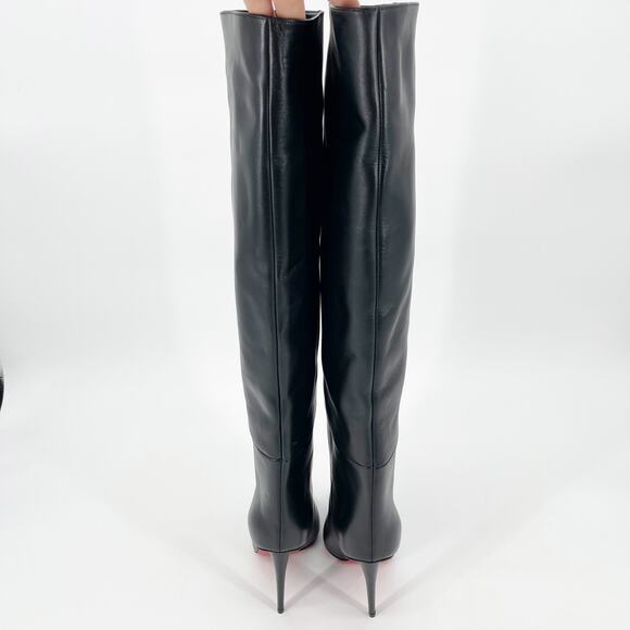 Christian Louboutin Astrilarge Botta 100 Black Leather Knee High Boots EU 40 - Picture 8 of 12